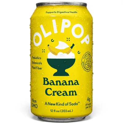 OLIPOP Banana Cream Soda 12 oz