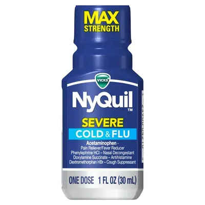 Vicks NyQuil Severe Cold & Flu Liquid 1 oz Bottle
