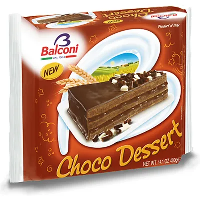 Balconi Choco Dessert Chocolate Sponge Cake 14.1 oz Box