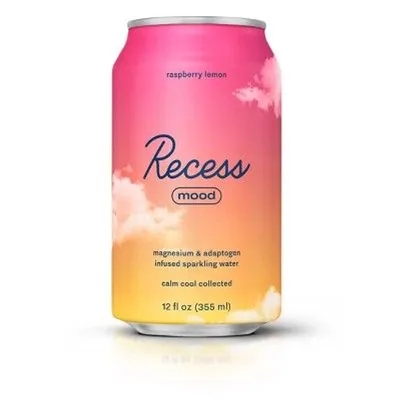 Recess Mood Raspberry Lemon Sparkling Water 12 oz can