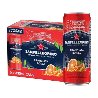 San Pellegrino Aranciata Rossa 6 Pack 11.15 oz Cans