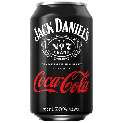 Jack Daniel's & Coca-Cola Vanilla Ready-to-Drink Cocktail 355 ml can