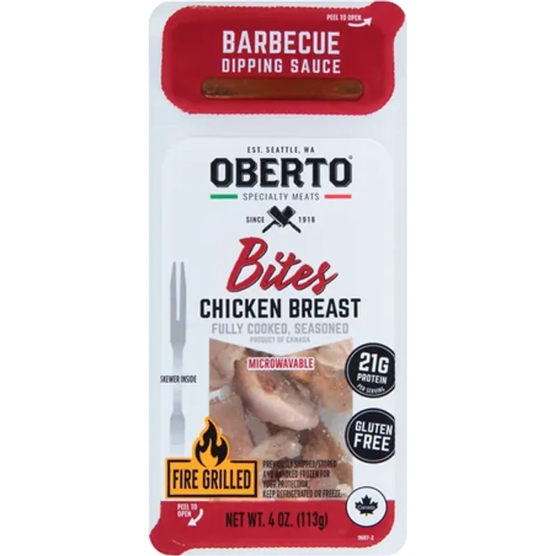 Oberto Bites Chicken Breast Barbeque Dipping Sauce view 1