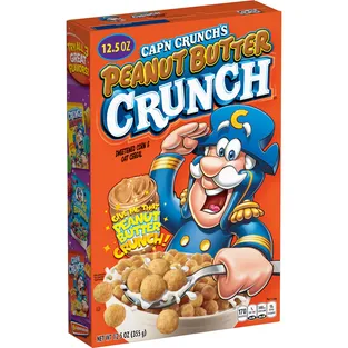 Cap'n Crunch Peanut Butter Crunch Breakfast Cereal Carton