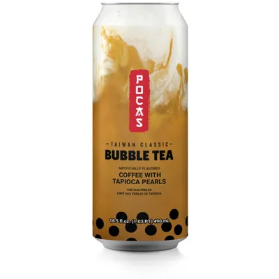 Pocas Bubble Tea Coffee with Tapioca Pearls 16.5 oz Can