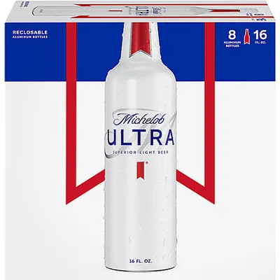 Michelob Ultra Light 8 Pack 16oz Bottles
