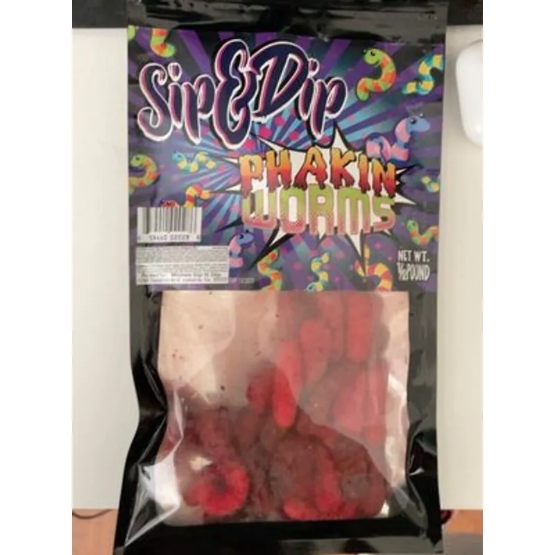 Sip & Dip Phakin' Worms Spicy Gummy Worms view 1