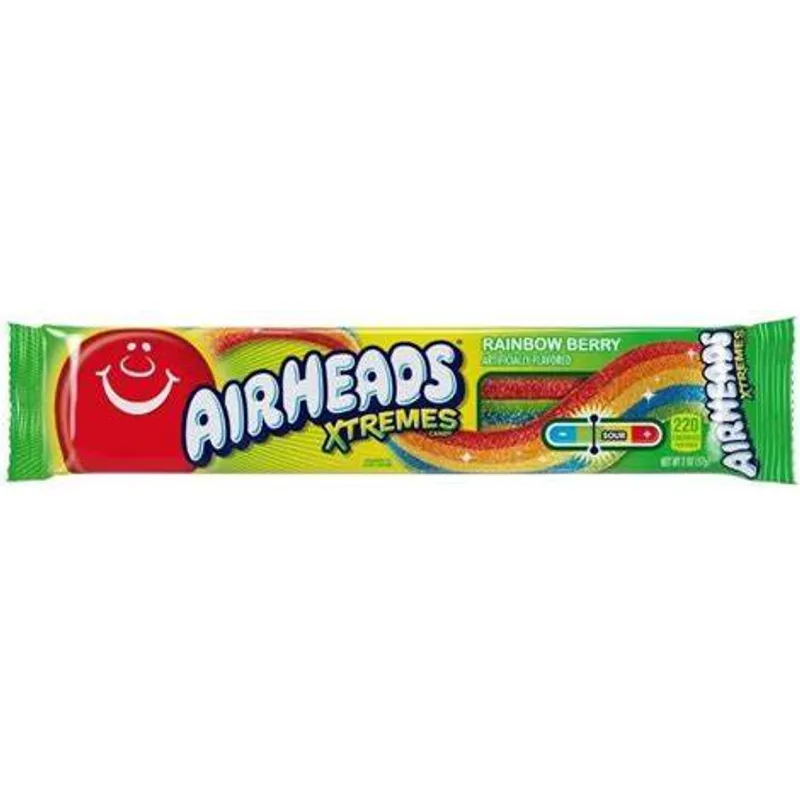 Airheads Extremes Sour Belts Rainbow Berry view 1