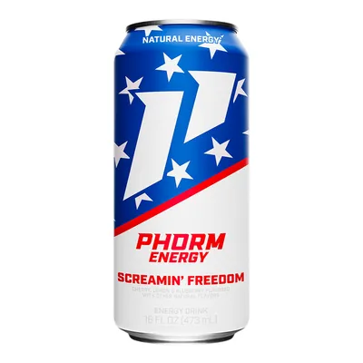 1st Phorm Energy Drink Screamin' Freedom 16 oz can