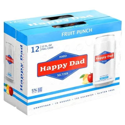Happy Dad Hard Seltzer Fruit Punch 12 Pack 12 oz Cans