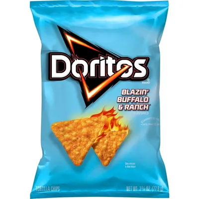 Doritos Blazin' Buffalo & Ranch Flavored Tortilla Chips 2.75 oz Bag