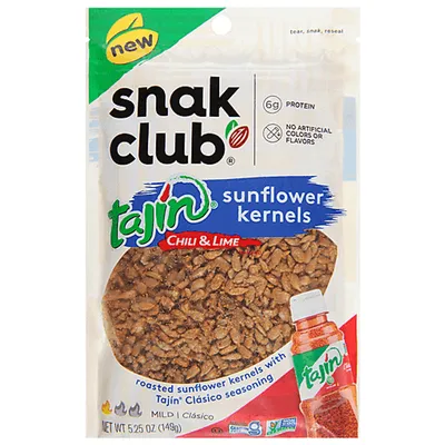 Snak Club Tajin Chili and Lime Sunflower Kernels 5.25 oz Bag