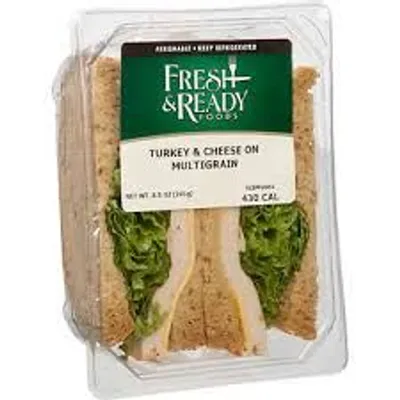 Fresh & Ready Turkey & Bacon Club Multigrain Sandwich 7.5 oz