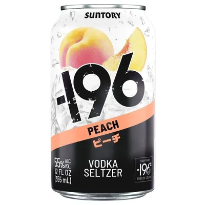 Suntory -196 Peach Vodka Seltzer 4-pack 355 mL cans