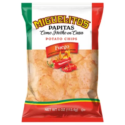 Miguelitos Papitas Fuego Potato Chips 4 oz Bag