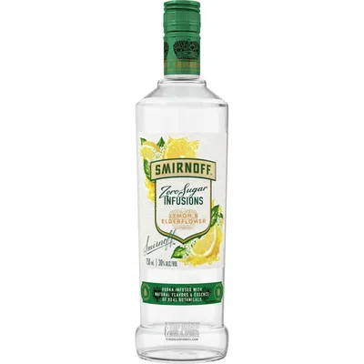  Smirnoff Zero Sugar Infusions Lemon & Elderflower 750ml Bottle