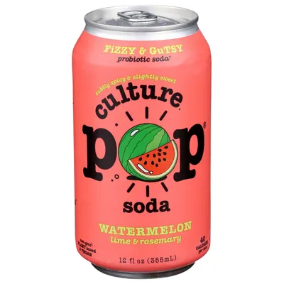 Culture Pop Watermelon Lime Probiotic Soda 12 oz