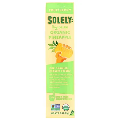 Solely Organic Pineapple Fruit Jerky 0.8 oz Bag